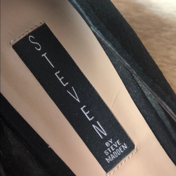 Steven By Steve Madden Buena Black Suede Heels Sz8 - Picture 3 of 8